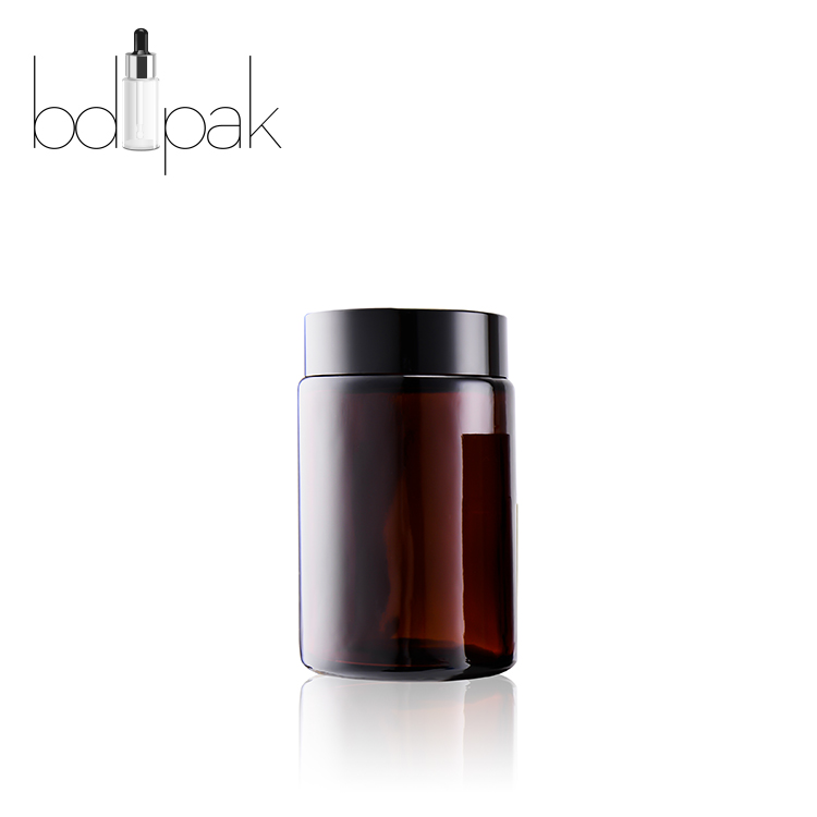 BDPAK Glass Jar Amber Empty 5ml 10ml 15ml 20ml 30ml 50ml Plastic Eye Cream Cosmetic Wholesale with Screw Cap