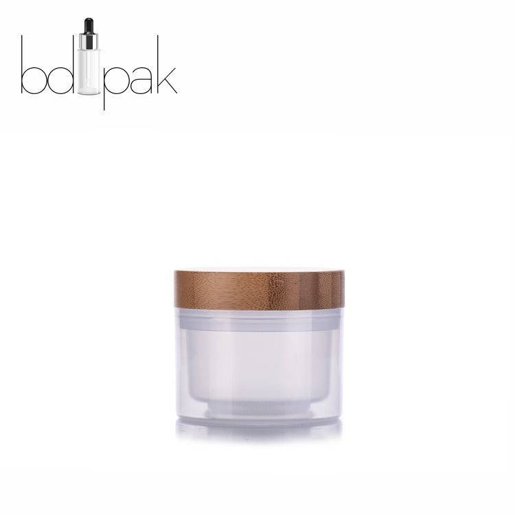 BDPAK Luxury New Design 10ml 20ml 30ml 50ml 100ml Bamboo Cream Jar With Bamboo Lid