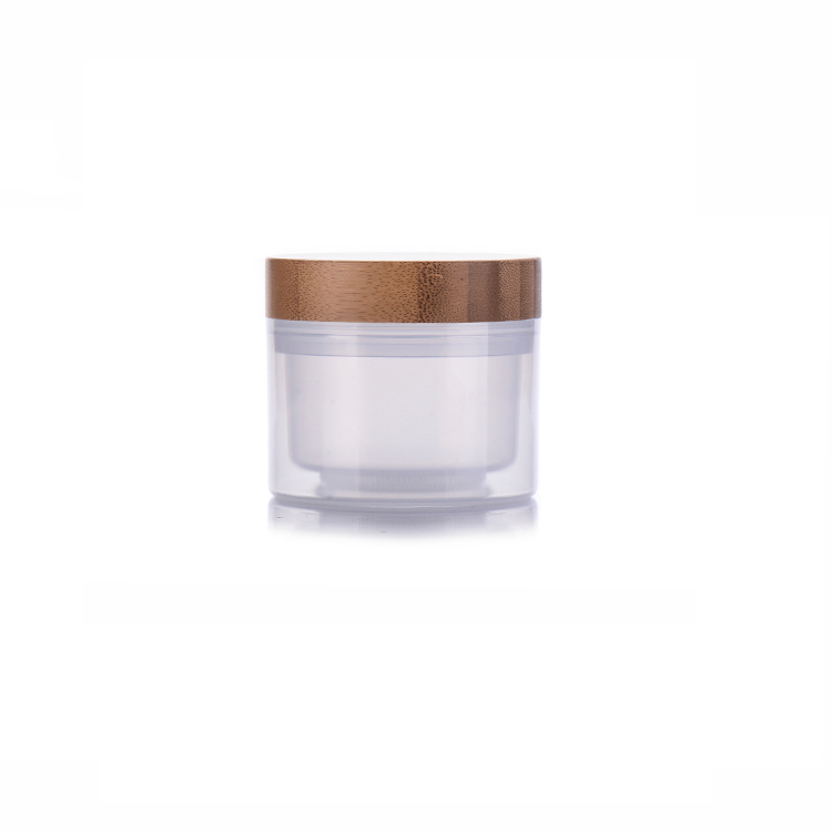 BDPAK New Style Empty  50ml Plastic Bamboo Cream Cosmetic Jar