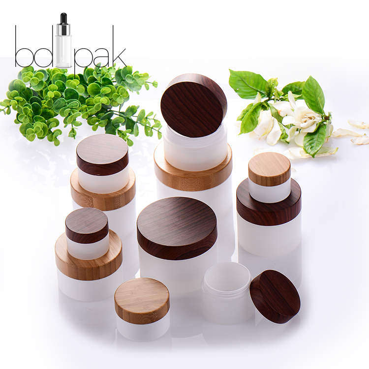 BDPAK New Style Empty 50ml Plastic Bamboo Cream Cosmetic Jar