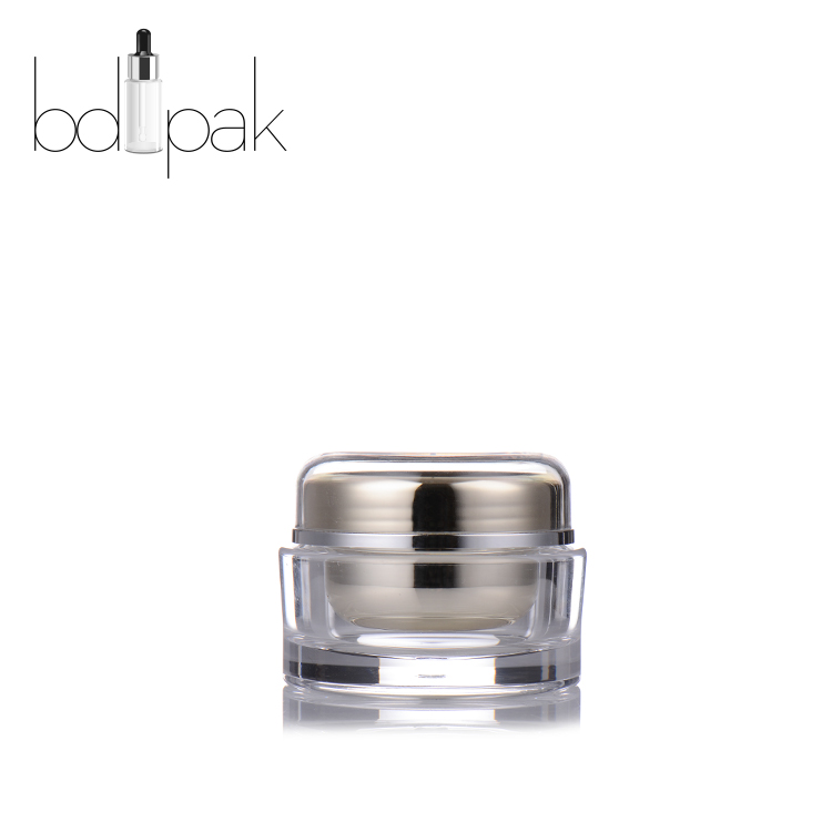 BDPAK Plastic Empty Clear Cosmetic Cream Container Jar With Cap