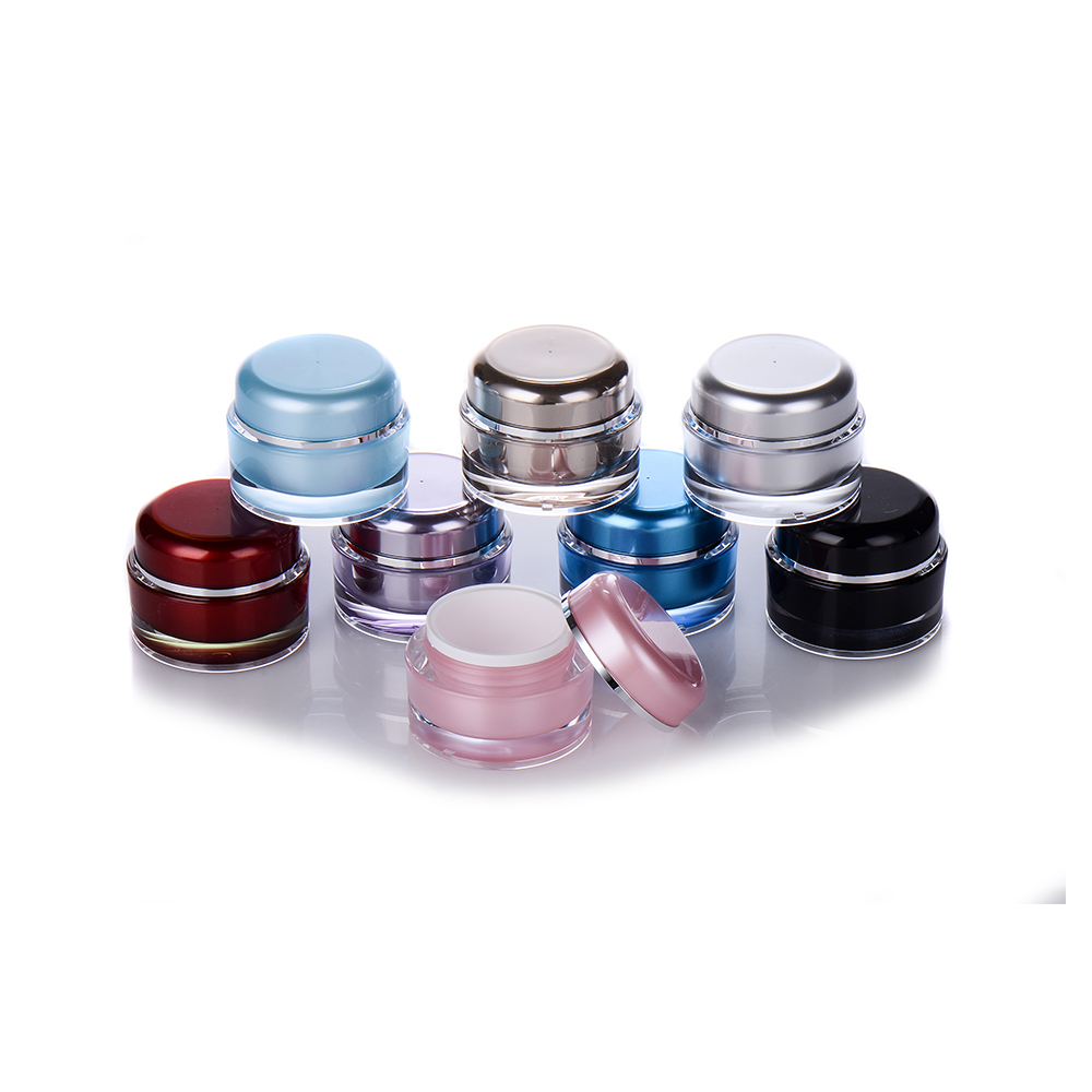 BDPAK Round Acrylic Cream Jars Cosmetics Packaging Containers and Plastic 15 30 50 Ml Classical Shape Jar Skin Care Cream PE