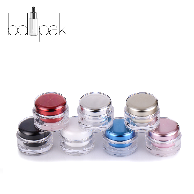 BDPAK Round Acrylic Cream Jars Cosmetics Packaging Containers and Plastic 15 30 50 Ml Classical Shape Jar Skin Care Cream PE