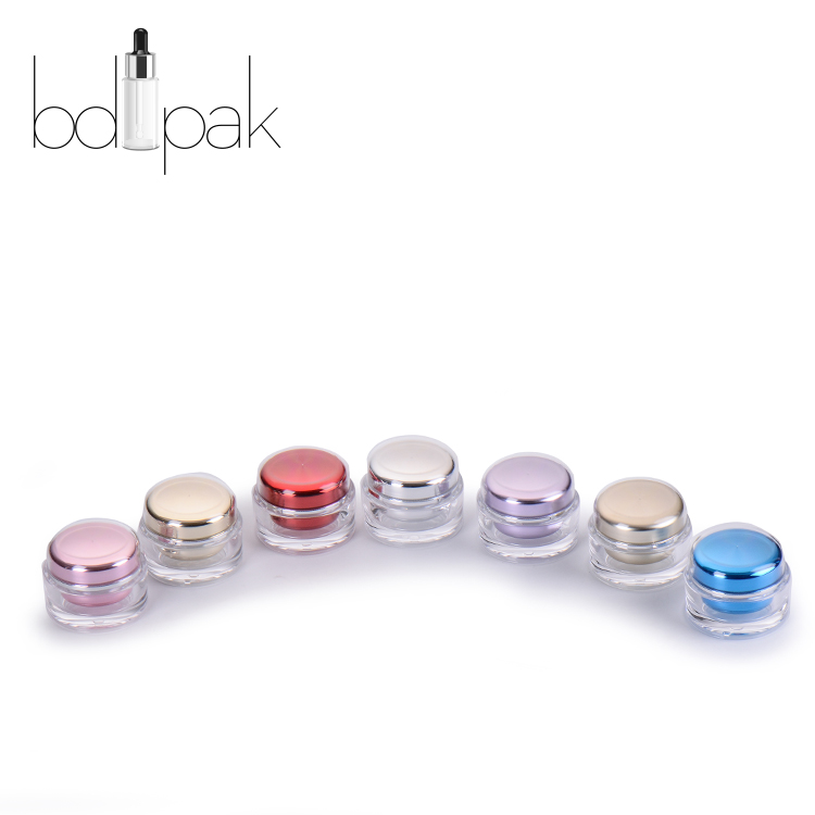 BDPAK Round Acrylic Cream Jars Cosmetics Packaging Containers and Plastic 15 30 50 Ml Classical Shape Jar Skin Care Cream PE