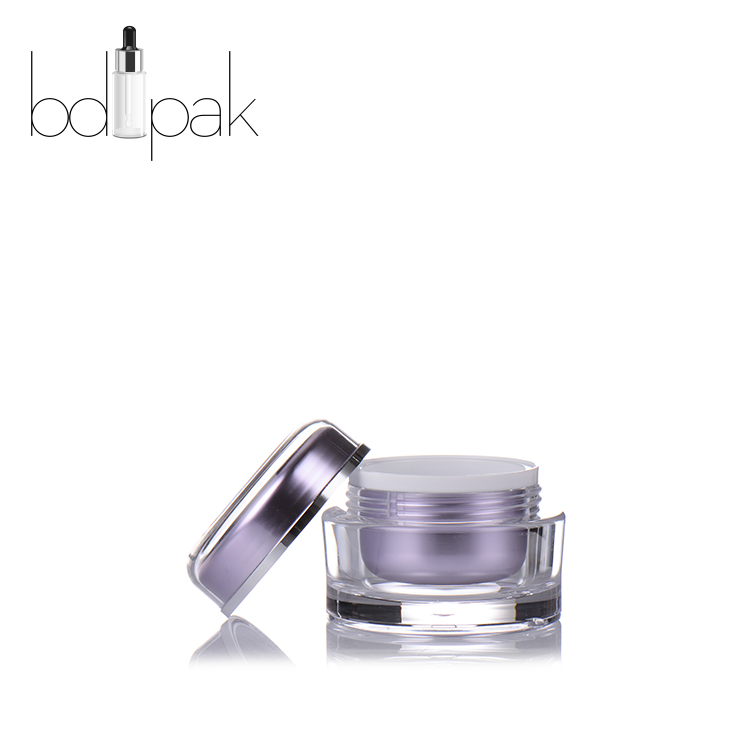 BDPAK Round Acrylic Cream Jars Cosmetics Packaging Containers and Plastic 15 30 50 Ml Classical Shape Jar Skin Care Cream PE