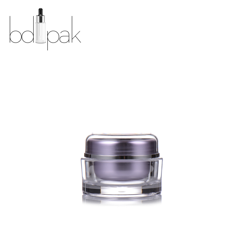 BDPAK Round Acrylic Cream Jars Cosmetics Packaging Containers and Plastic 15 30 50 Ml Classical Shape Jar Skin Care Cream PE
