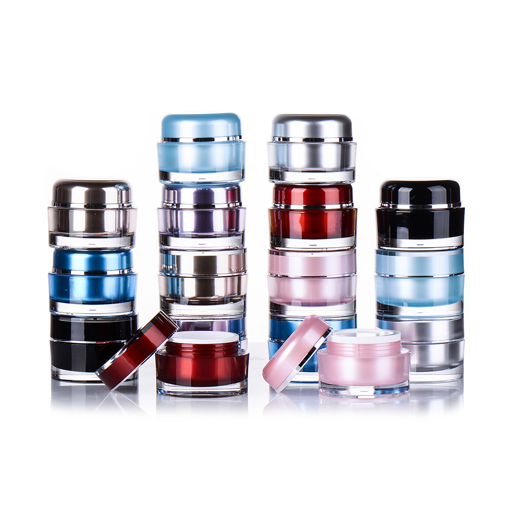 BDPAK wholesale cosmetic packaging hot sale plastic cream jar customized color round acrylic jar 15 30 50 ml