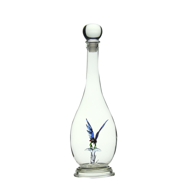 BLJOE05 Unique Eagle Shaped Inside Glass Bottle for Wine Whiskey Vodka