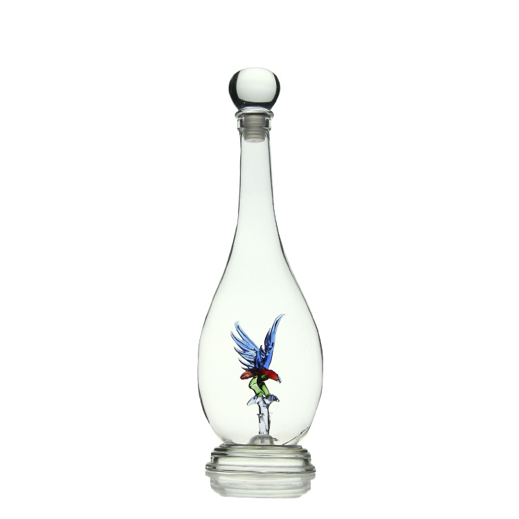 BLJOE05 Unique Eagle Shaped Inside Glass Bottle for Wine Whiskey Vodka