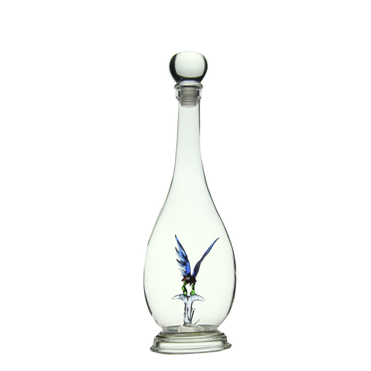 BLJOE05 Unique Eagle Shaped Inside Glass Bottle for Wine Whiskey Vodka