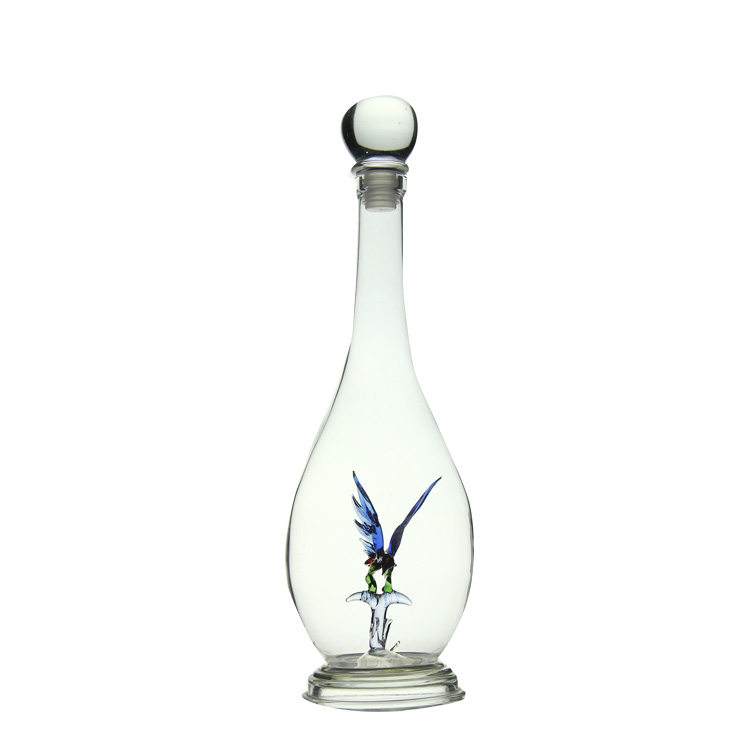 BLJOE05 Unique Eagle Shaped Inside Glass Bottle for Wine Whiskey Vodka