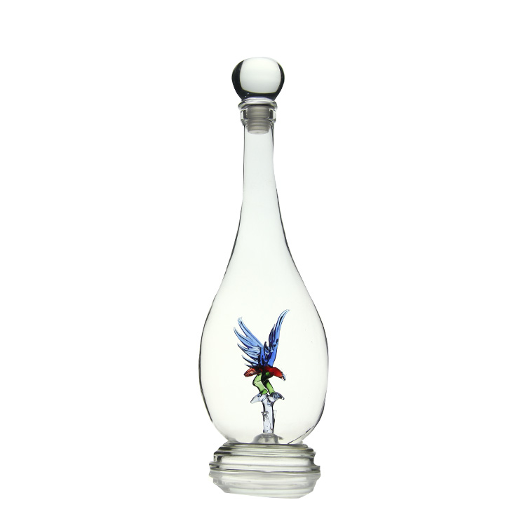 BLJOE05 Unique Eagle Shaped Inside Glass Bottle for Wine Whiskey Vodka