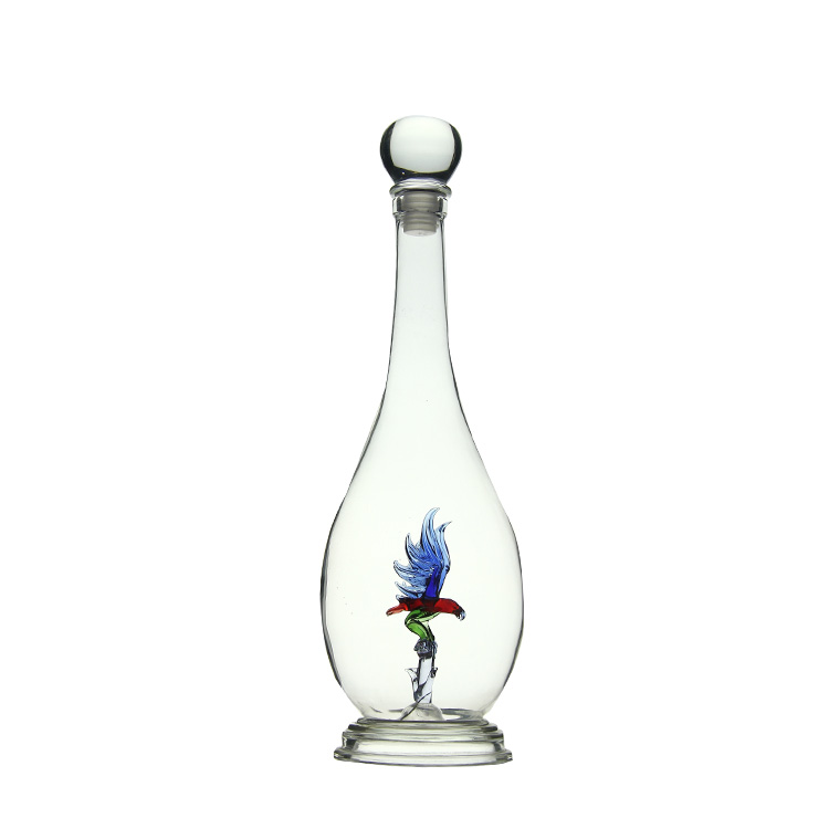 BLJOE05 Unique Eagle Shaped Inside Glass Bottle for Wine Whiskey Vodka