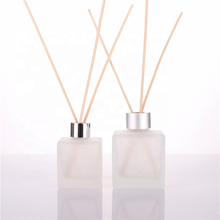 BOYE 50ml empty frosted white reed diffuser glass square glass bottle