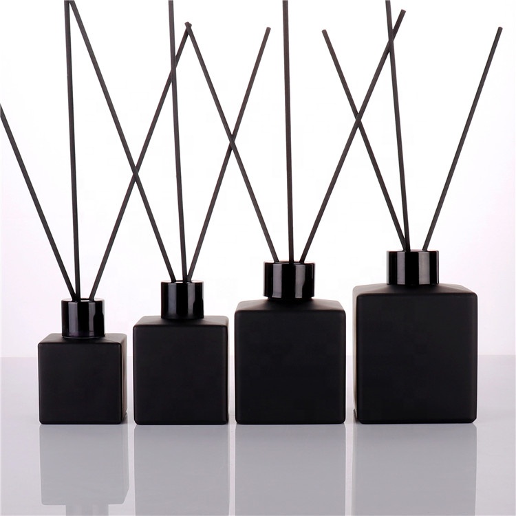 BOYE 50ml empty frosted white reed diffuser glass square glass bottle