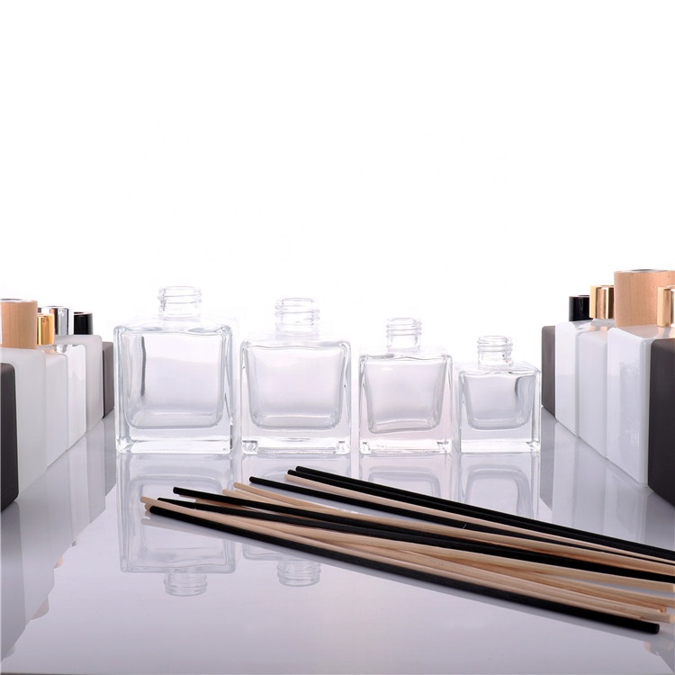 BOYE 50ml empty frosted white reed diffuser glass square glass bottle