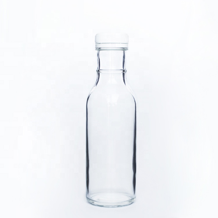 BPA Free 12oz 355ml Empty Cylinder Ketchup Condiment Mustard Oil Glass Bottle With Cap