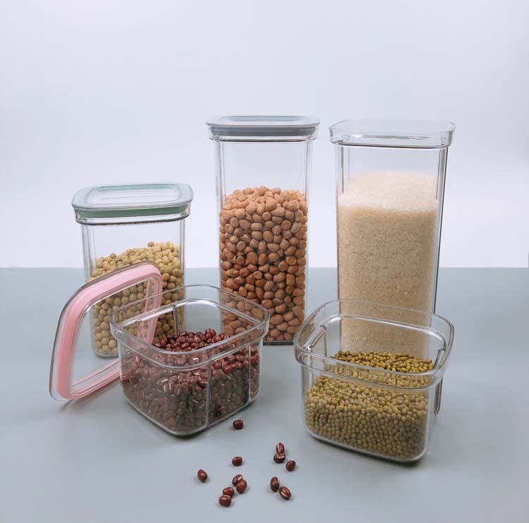 BPA Free Food-Grade Clear Plastic Cereal Containers With Lids 600ml 1300ml 2000ml For Food Storage Kitchen Organization