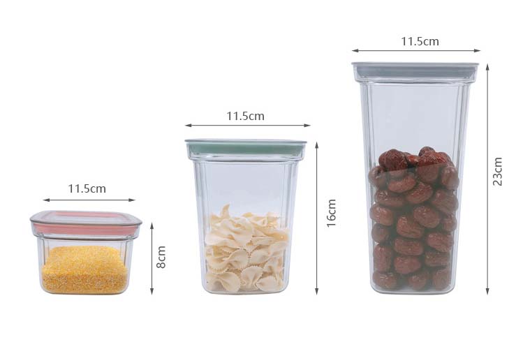 BPA Free Food-Grade Clear Plastic Cereal Containers With Lids 600ml 1300ml 2000ml For Food Storage Kitchen Organization