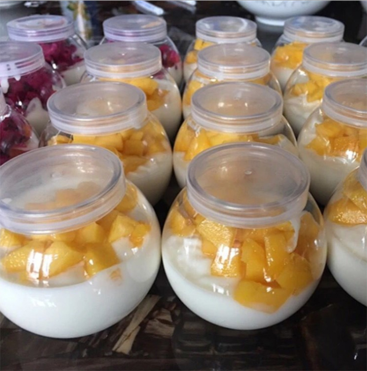 BPA Free Glass 100ml Yogurt Jars Pudding Jar With Plastic Lid For Chia Seed Candy Dessert Jar Glass
