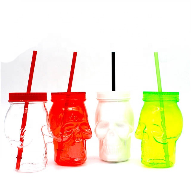 BPA Free Gradient Mason Jar of Milk Tea Cup Classic Insulated Tumbler Kettle Metal Cover with a Straw