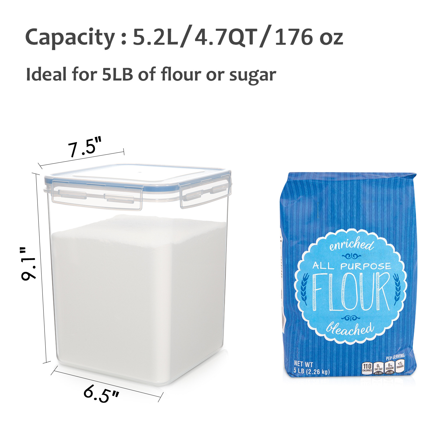 BPA Free PP Plastic Clear Cereal Dispenser Container Kitchen With Airtight Lids For Kitchen Food Storage Grains Dry Food