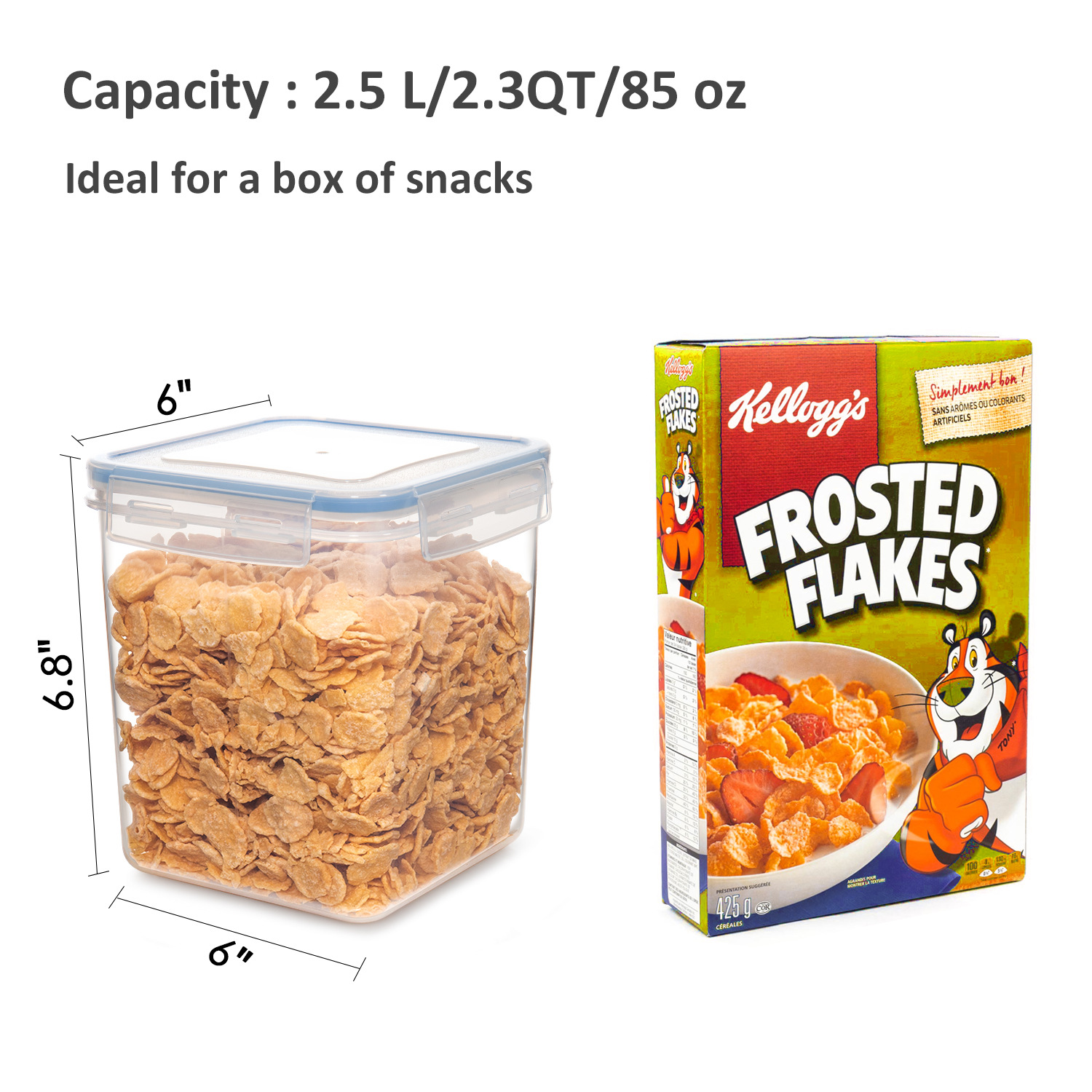 BPA Free PP Plastic Clear Cereal Dispenser Container Kitchen With Airtight Lids For Kitchen Food Storage Grains Dry Food