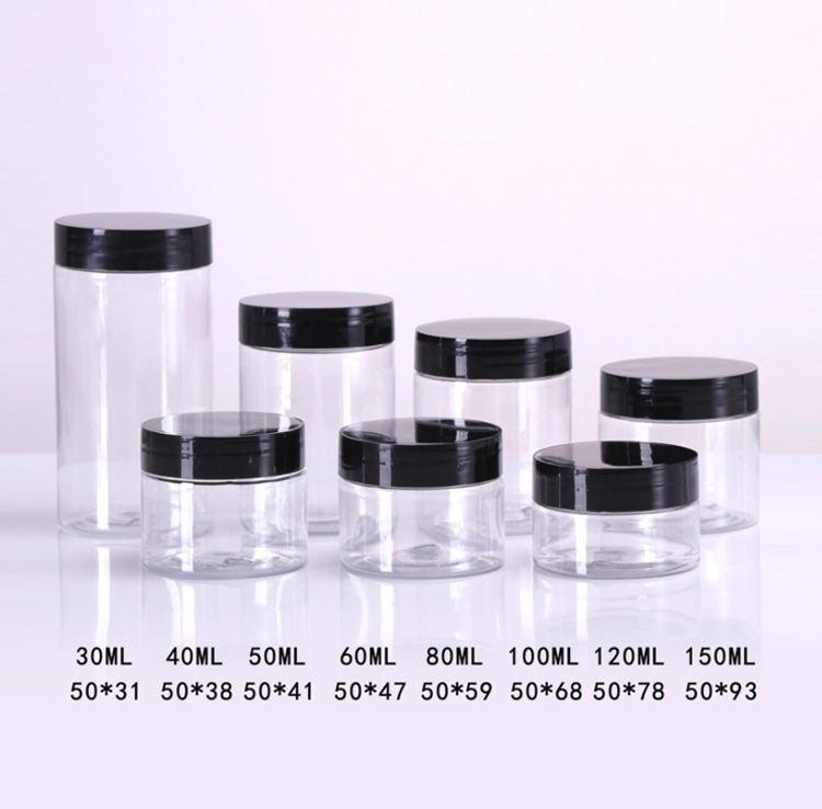 BPA Free Plastic Containers Wholesale 100ml 3oz PET Amber Plastic Cream Jar