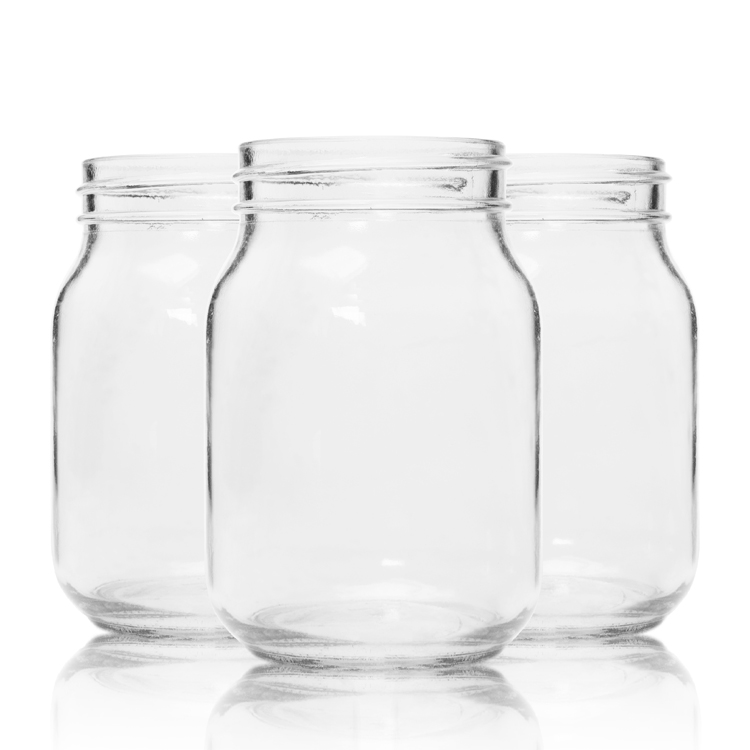 BPA Free Round Honey Salad Canning 16oz Glass Mason Jar with Metal Lids