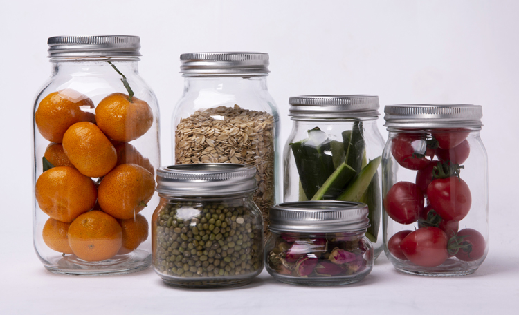 BPA Free Round Honey Salad Canning 16oz Glass Mason Jar with Metal Lids