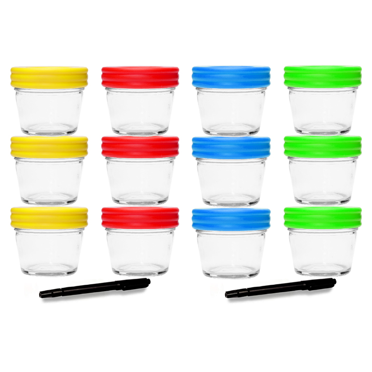 BPA Free Small 4oz 120ml Glass Mason Jars for Jams Jelly Honey with Airtight Lids