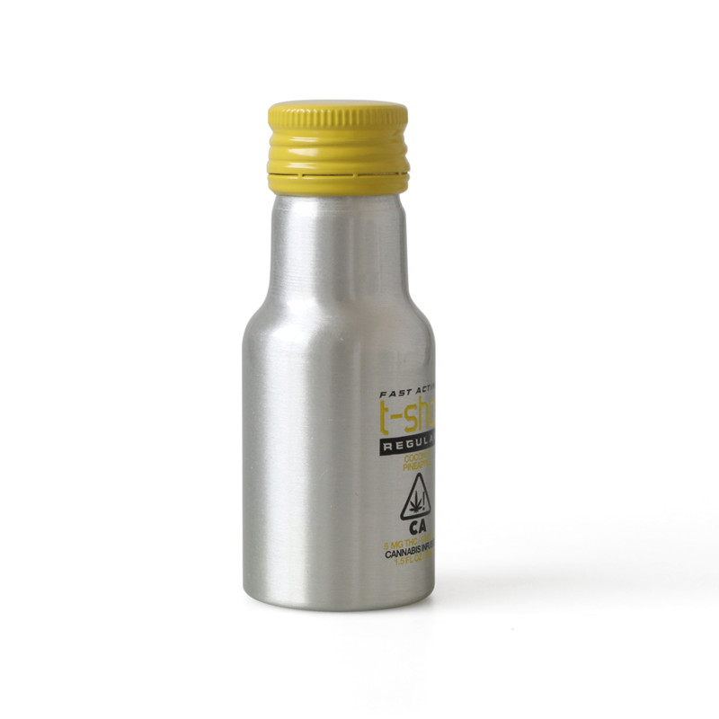 BPA free 50ml mini aluminum energy shot bottle food grade metal juice drink bottle with CR cap