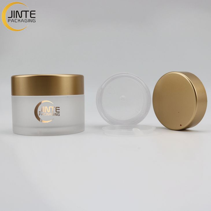 BPA free Container packaging PETG 5ml-250ml Frosted Jar body with Matte Gold lids for Daily use