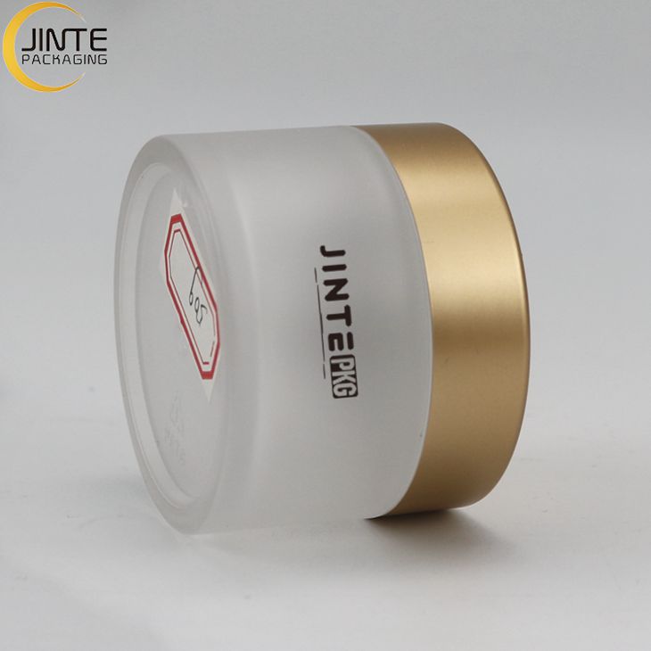 BPA free Container packaging PETG 5ml-250ml Frosted Jar body with Matte Gold lids for Daily use