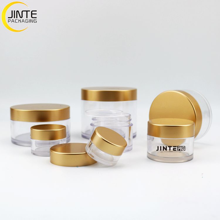 BPA free Container packaging PETG 5ml-250ml Frosted Jar body with Matte Gold lids for Daily use