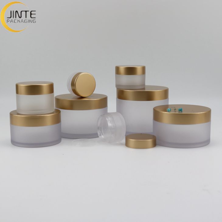 BPA free Container packaging PETG 5ml-250ml Frosted Jar body with Matte Gold lids for Daily use