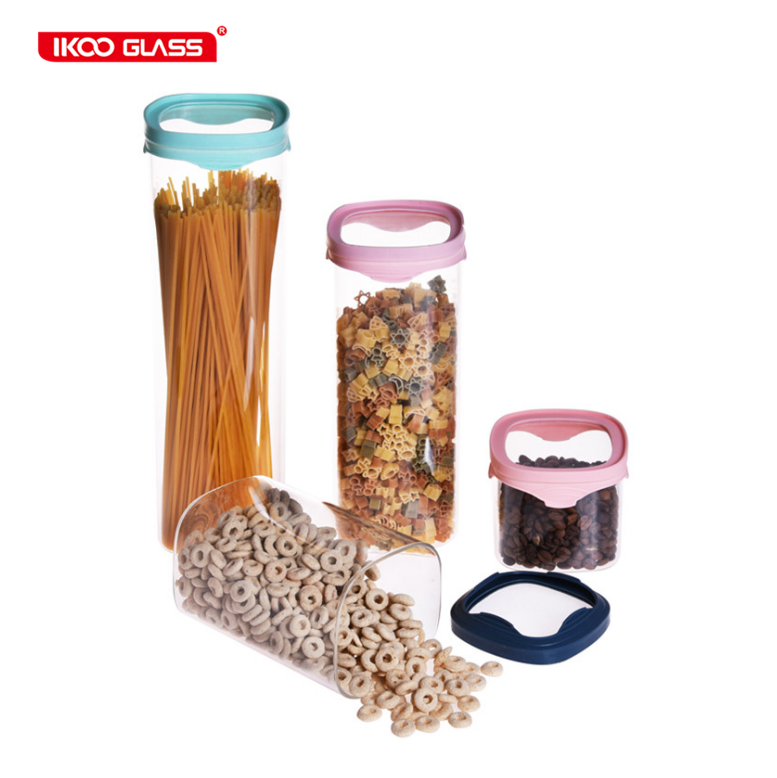 BPA free Kitchen storage cereal food container glass jar 1000ml with glass lid