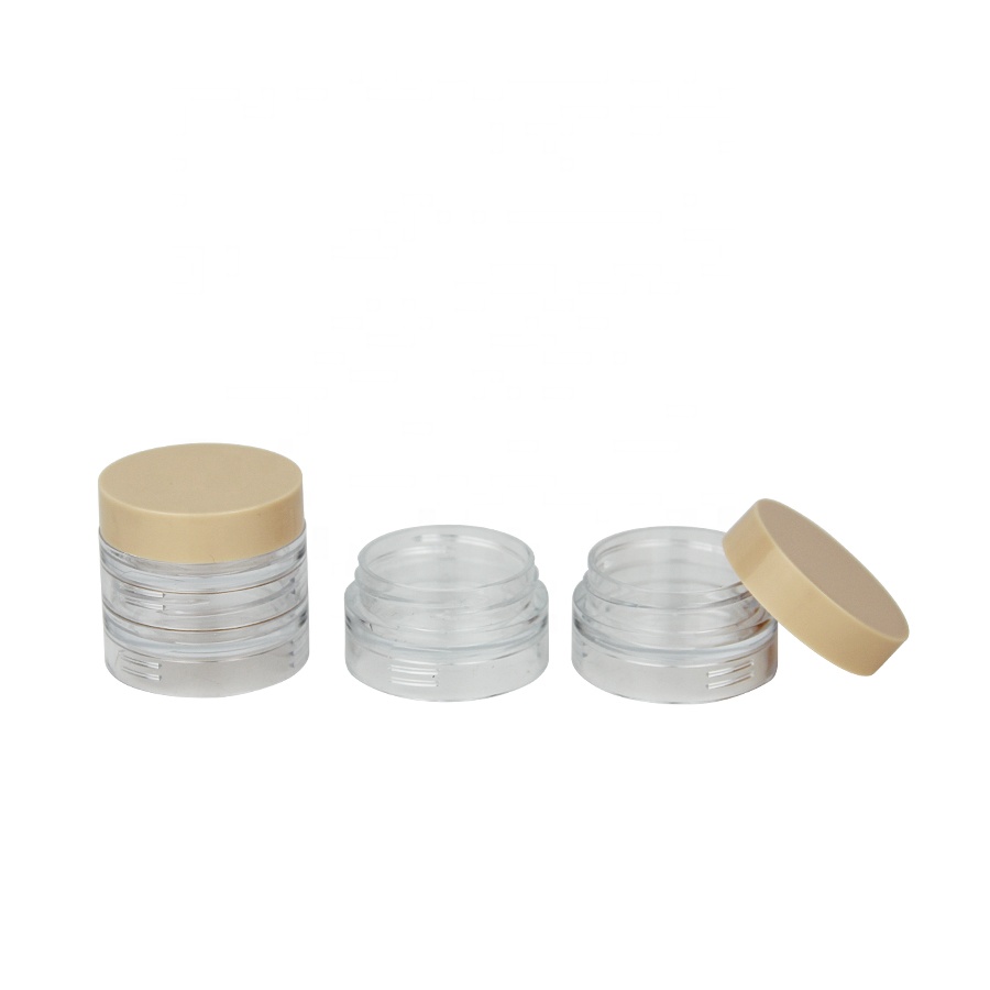 BPA free cosmetics tube bulk cosmetic packing empty bottle packaging containers dual unique plastic jar with colored lid