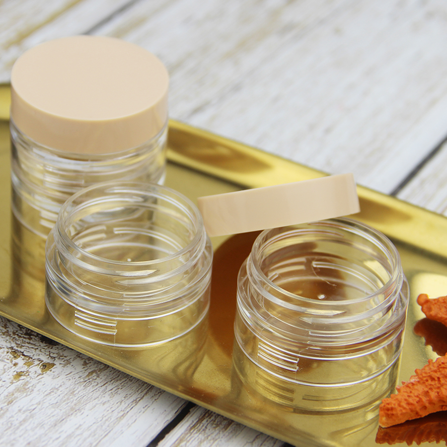 BPA free cosmetics tube bulk cosmetic packing empty bottle packaging containers dual unique plastic jar with colored lid