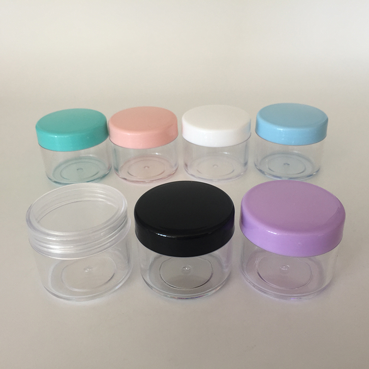 BPA free plastic 20g 20ml cosmetic pot jar for cosmetic dispenser travel usage, 20 gram cosmetic cream container custom logo