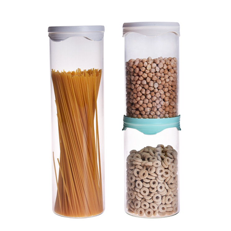 BPA free wide mouth glass jar with silicon sleeve on lid