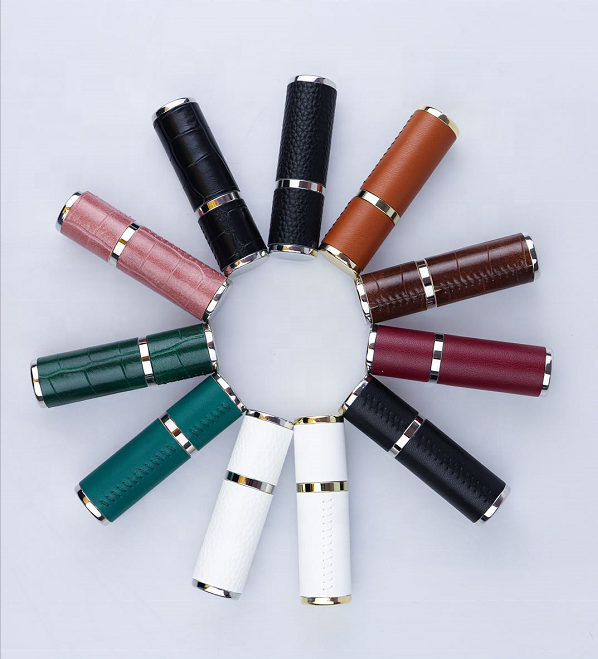 BSCI ISO Factory PU fragrance atomizer bottle travel 10ml 5ml perfume box supplier perfume spray bottle glass perfume bottle