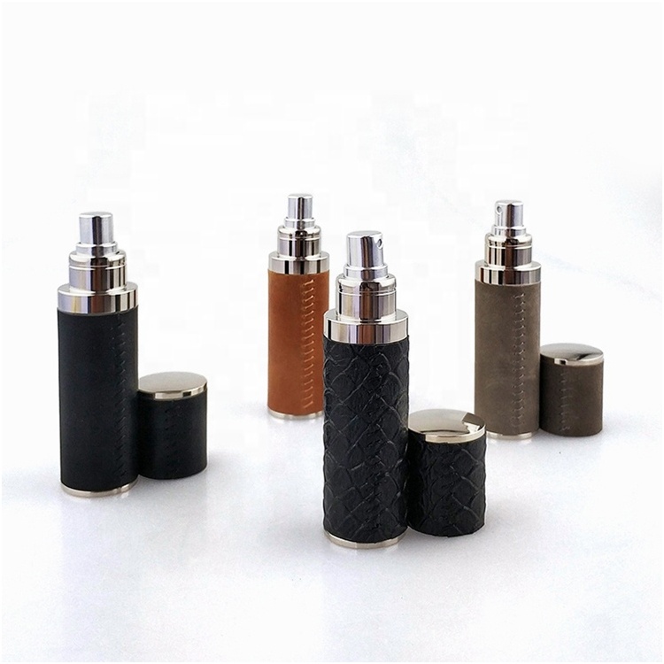 BSCI ISO Factory PU fragrance atomizer bottle travel 10ml 5ml perfume box supplier perfume spray bottle glass perfume bottle