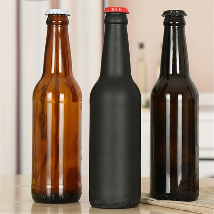 BULK SALE 330ML 500ML 1000ML Beer Bottle Round Amber glass bottle With Crown lid