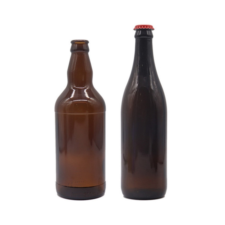 BULK SALE 330ML 500ML 1000ML Beer Bottle Round Amber glass bottle With Crown lid