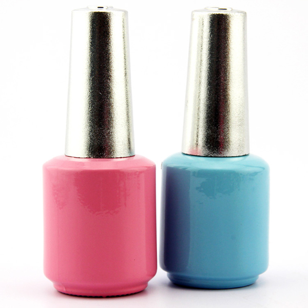 Baby Pink And Light Blue Fat Round Gel Nail Polish Empty Bottle Wholesale