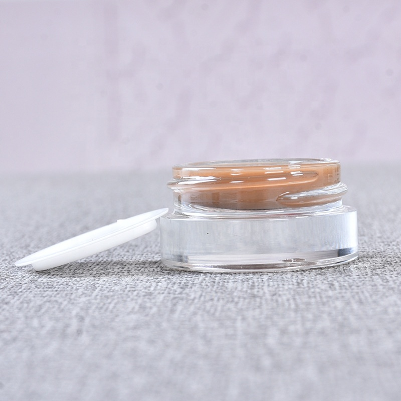 Baish Child Resistant Black Lid 5ml 10ml 15ml Clear Glass Jars For Cream Wax Concentrate