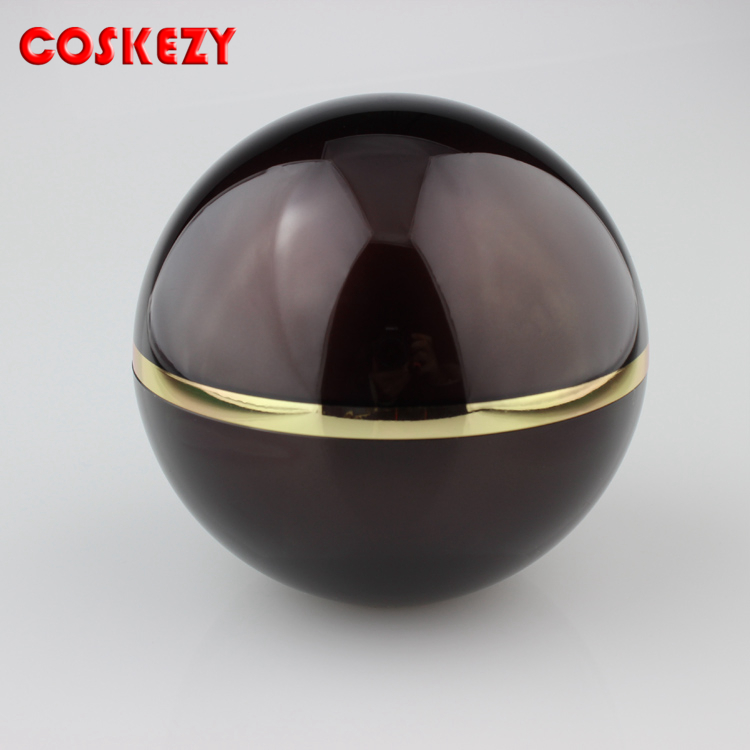 Ball Shape luxury plastic amber cosmetic cream jar and lotion bottle