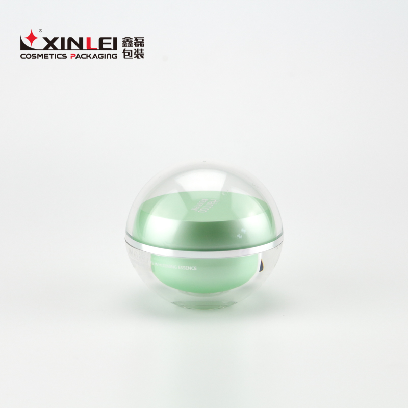 Ball shape 15g 30g 50g 70g green fashion packaging skin care plastic cream jar