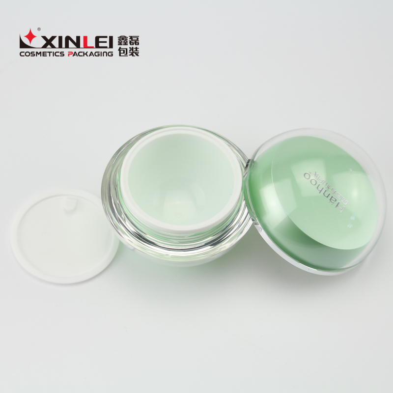 Ball shape 15g 30g 50g 70g green fashion packaging skin care plastic cream jar